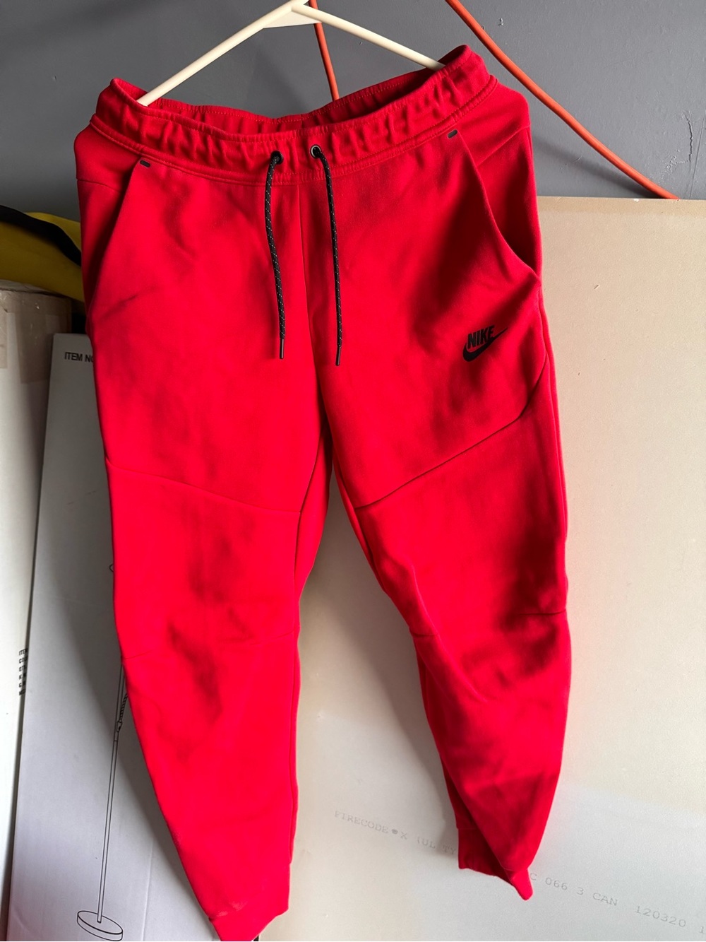 Nike Red Men's Jogger Sweatpants with Black Drawstring